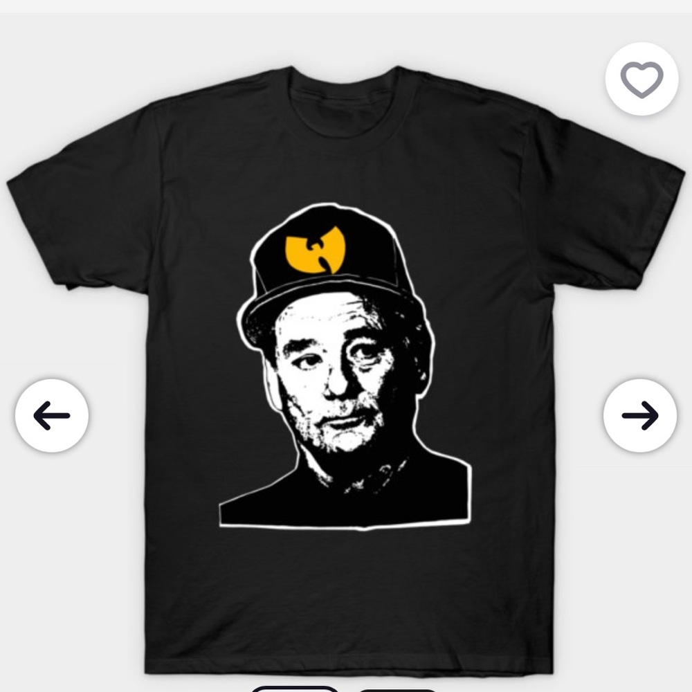 Bill Murray Wu-Tang Clan Wu-Murray Black Short Sleeve T-Shirt Sz Small Men’s